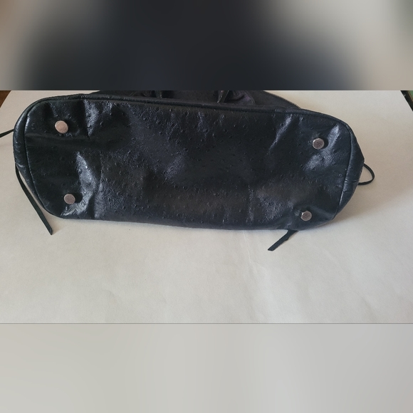 GUC Rebecca Minkoff Romeo Leather  Satchel Ostrich Style Black - Picture 8 of 16